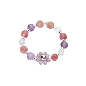 Inel Bloom Violet cu Margele Miyuki si Pietre Semipretioase - Img 2