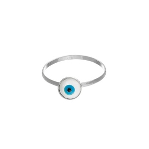 Inel din argint rotund Ochiul Protector (Evil Eye)