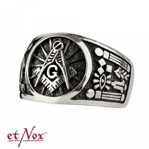 Inel masonic din argint Simboluri Masonice 1.4 cm - Img 4