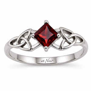 Inel Nod Celtic din inox cu cristal rosu - eleganta si protectie