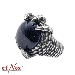 Inel otel inoxidabil cu piatra de zirconiu negru Crystal Claw 2.15cm