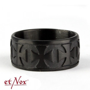 Inel otel inoxidabil negru Iron Cross 1cm - Img 3