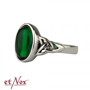 Inel otel inoxidabil Nod celtic cu cristal verde 1.4mm - Img 2