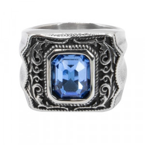Inel otel inoxidabil Victorian Blue 1.9cm