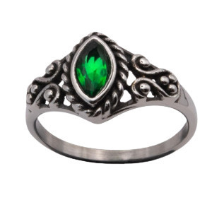 Inel otel inoxidabil Zirconiu Verde 1.2mm