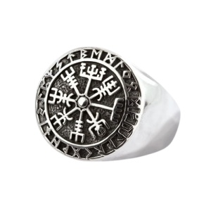 Inel Vegvisir din inox etNox - Ghidare si protectie