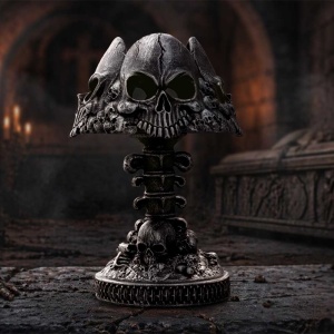 Lampa LED Craniu cu Oase – Last Light, decor gotic fantasy iluminat, 22.6 cm - Img 7