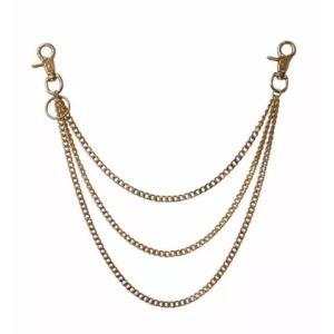 Lant pantaloni 3 Row Golden Metal Chain