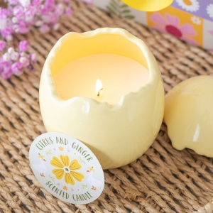 Lumanare in forma de ou cu parfum de citrice si ghimbir - Daisy & Duck