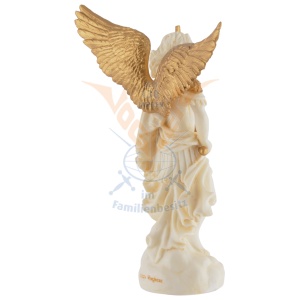 Mini statueta Arhanghelul Zadkiel, finisaj alb marmura si auriu, 10 cm - Img 5