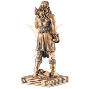 Mini statueta Hephaistos – Zeul Focului si al Fierariei, finisaj bronz, mitologia greaca 9 cm - Img 4
