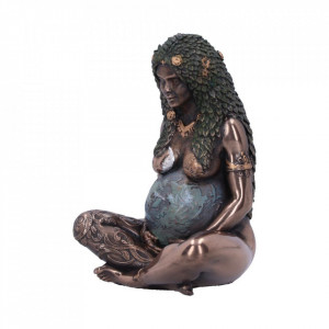 Mini statueta Mama Pamant finisaj bronz 8.5 cm - Img 3