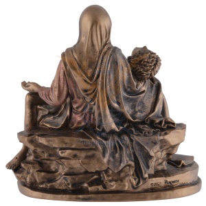 Mini statueta Pieta - Michelangelo, finisaj bronz, 7 cm - Img 5