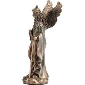 Mini statueta Rafael, arhanghelul vindecarii, finisaj bronz, 10 cm - Img 2
