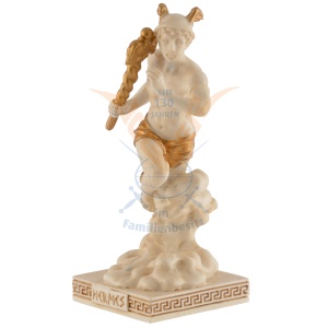 Mini statueta rasina cu finisaj alb marmura, mitologia greaca, Hermes, mesagerul zeilor - Img 2