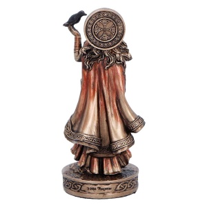 Mini statueta rasina si bronz Zeita celtica Morrigan 8.2 cm - Img 3