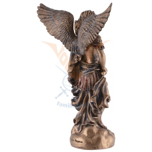 Mini statueta Zadkiel, arhanghelul iertarii, finisaj bronz, 10 cm - Img 4