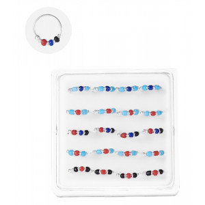 O bucata cercel piercing pentru nas din argint si email multicolor Bilute 10 X 0.5mm