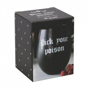 Pahar de vin negru Pick your poision 12.2 cm - Img 3