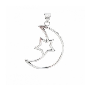 Pandantiv argint Luna si Stea 3 cm