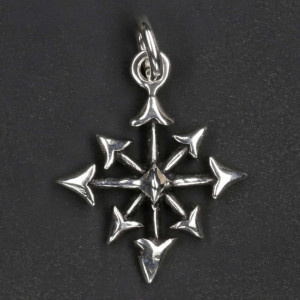 Pandantiv argint Pentagrama Haosului Chaosagram 3cm