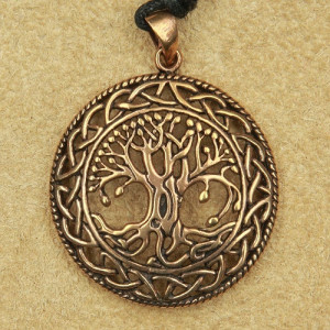 Pandantiv bronz Copacul Vietii cu nod Celtic 4.2cm - Img 1