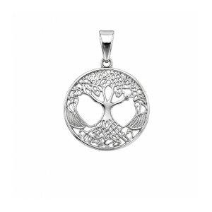 Pandantiv Copacul Vietii din Otel Inoxidabil 304 – Talisman Echilibru si Crestere, 30 mm