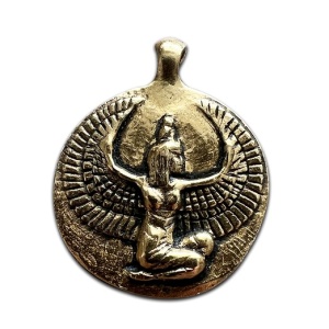 Pandantiv cu lantisor Goddess Coins - Isis– Talismanul Magiei si Renasterii, 2.5cm