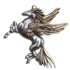 Pandantiv cu lantisor Pegasus, Talisman pentru Intelepciune 4.5 cm