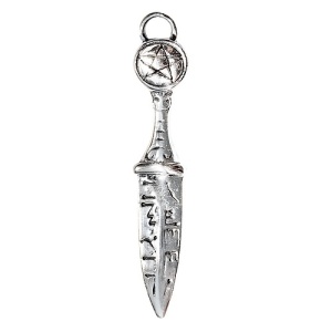 Pandantiv cu lantisor placate cu argint Sigils of The Craft - Pumnalul Ritualic Athame