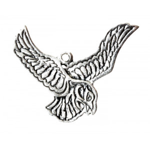 Pandantiv cu lantisor Samhain, placat cu argint, talisman zodiac celtic (25 Oct - 16 Nov), 3.4 cm