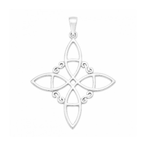 Pandantiv din argint Nodul Vrajitoarelor, talisman pentru protectie, 3 cm