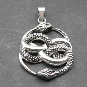 Pandantiv otel inoxidabil sarpe Auryn Poveste fara sfarsit 3cm