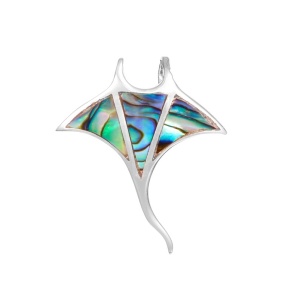 Pandantiv Pisica de mare, argint cu abalon – gratie si putere linistita, 2.2 cm