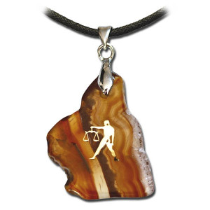 Pandantiv talisman piatra Agata semn zodiacal Balanta (24 septembrie - 23 octombrie)