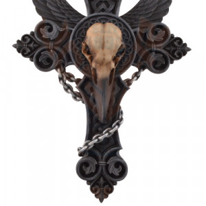 Placheta decorativa pentru perete Raven Cross 36 cm - Img 2
