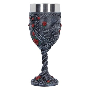 Pocal Corb Twilight Bloom – decor gotic si decor fantasy, 19.5 cm - Img 3