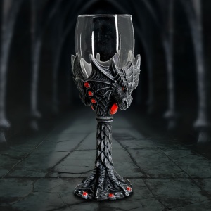 Pocal gotic cu dragon si cupa din sticla Nightflame - Img 7