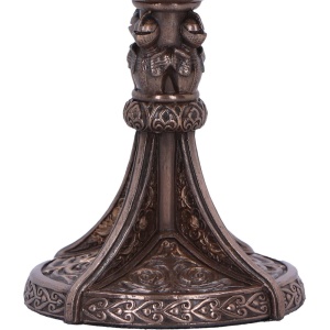 Pocal medieval cu finisaj bronz, cruci si arcade gotice, Omagiu Cavalerilor Templieri 18 cm - Img 6