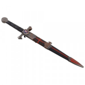 Pumnal decorativ Cavaler Cruciat 39 cm - Img 4