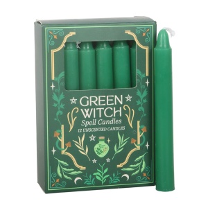 Set 12 lumanari verzi pentru ritualuri de bani, vindecare si abundenta, Green Witch - Img 2