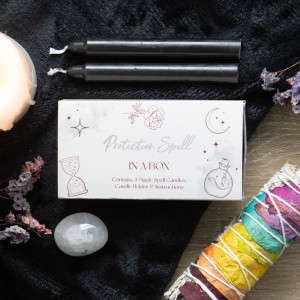 Set 3 lumanari negre pentru ritualuri de protectie cu suport Protection Spell In A Box - Img 2