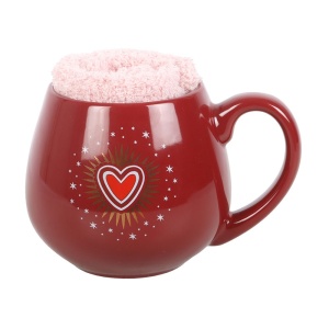Set cana si sosete pufoase Sacred heart, capacitate 500ml - Img 2