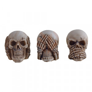 Set statuete Trei cranii intelepte 6cm - Img 1