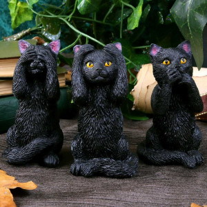 Set statuete Trei pisicute intelepte 8.5 cm - Img 5