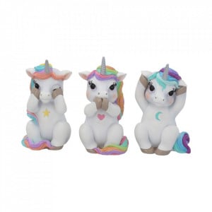Set statuete Trei unicorni intelepti 9.5 cm - Img 1
