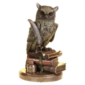 Statueta bronz si rasina bufnita Ulula 23 cm