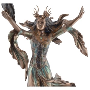 Statueta bronz si rasina vrajitoarea Morgana le Fay 25 cm - Img 8