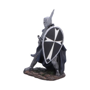 Statueta Cavaler Ospitalier Negru – decor medieval gotic, 17.3 cm - Img 2