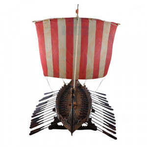 Statueta Corabie vikinga cu cap de dragon 33cm - Img 5